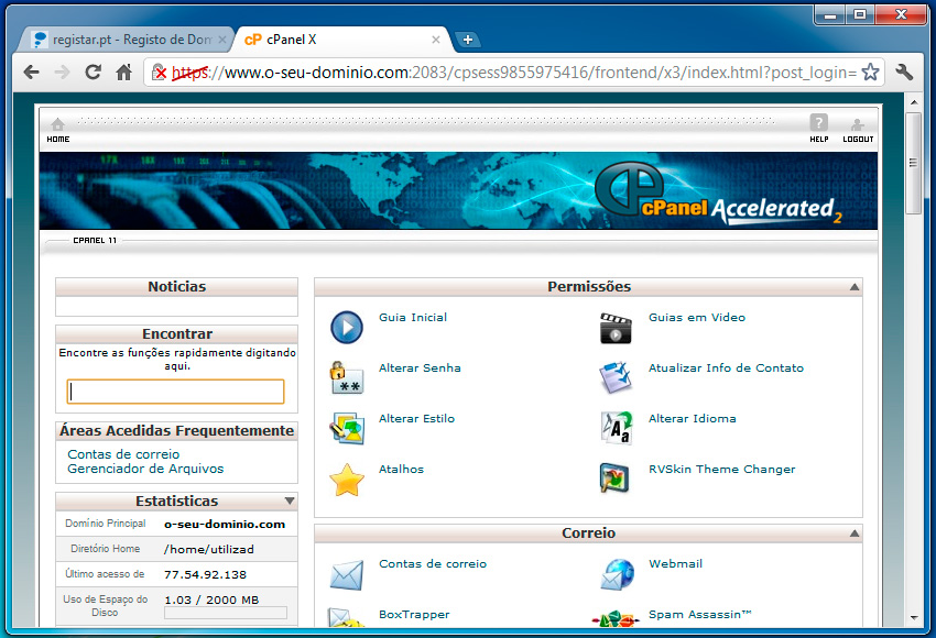 cPanel Home